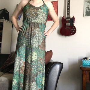 Earth Toned Long Maxi Dress